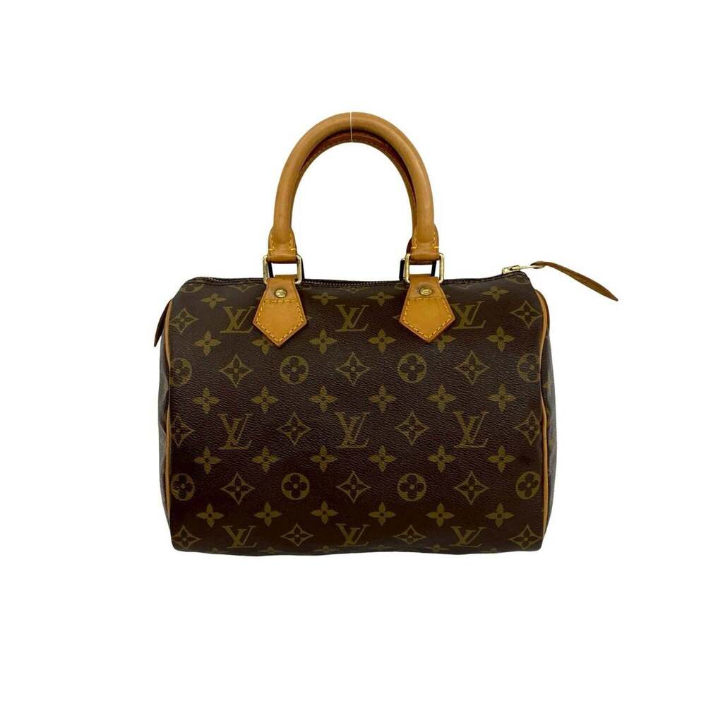LOUIS VUITTON Vintage Brown Monogram Leather Speedy 25 Boston Bag - Picture 3 of 10